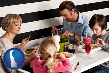 family restaurant with Delaware icon